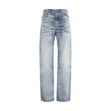 Diesel Blue Cotton Straight-Leg Jeans