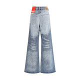 Diesel Blue Cotton Flared Jeans