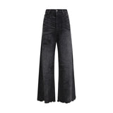 Diesel Black Cotton Relaxed Fit Jeans