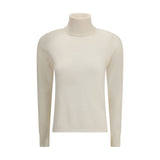 Max Mara White Wool Turtleneck