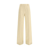 Ermanno Scervino Yellow Fleece Wool Dress Pants