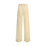 Ermanno Scervino Yellow Fleece Wool Dress Pants