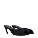 The Attico Black Fabric Flat Sandals