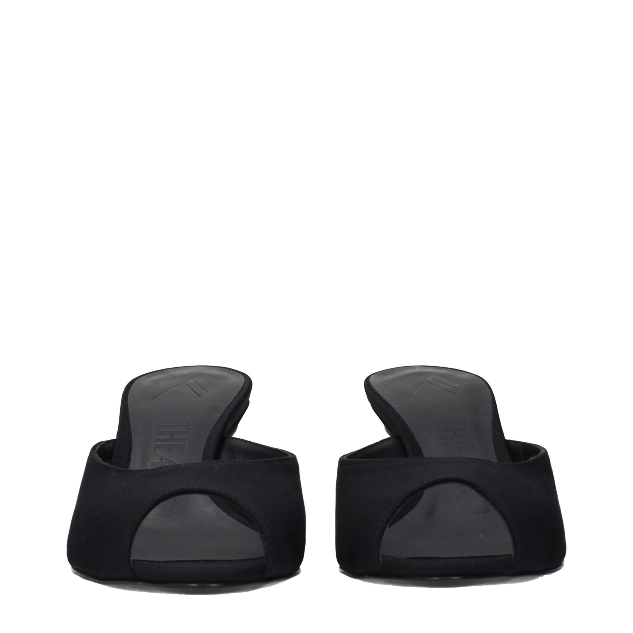 The Attico Black Fabric Flat Sandals
