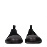 The Attico Black Leather Ballet Flats