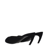 The Attico Black Fabric Flat Sandals