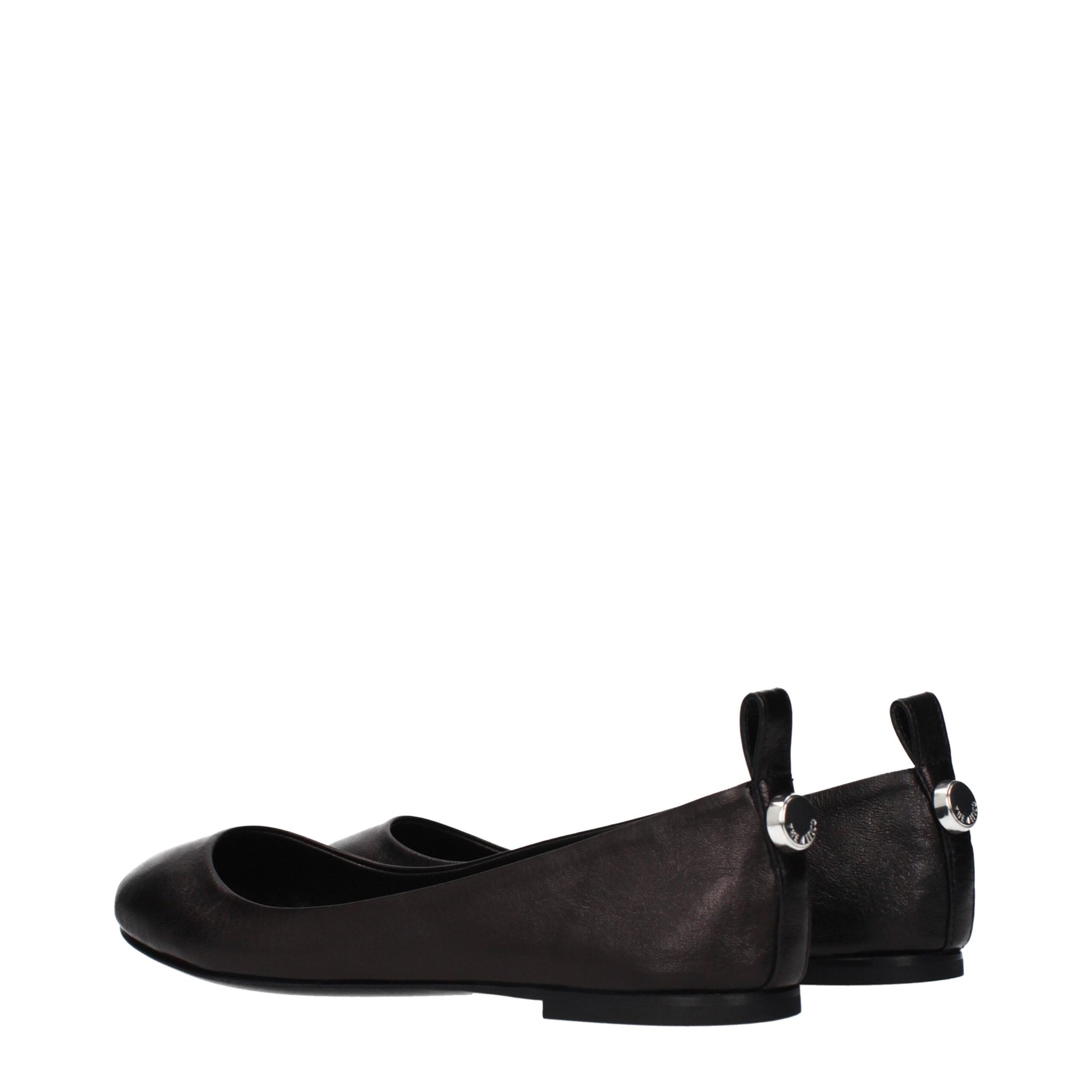 The Attico Black Leather Ballet Flats