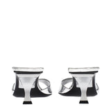 The Attico Gray Leather Flat Sandals