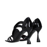 Balmain Black Leather Stiletto Heel Sandals