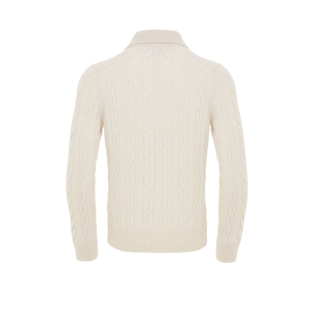 Gran Sasso White Cashmere Cashmere Sweater