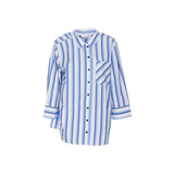 Ganni Blue Cotton Pattern Shirt