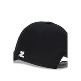 Courrèges Black Cotton Cap (Baseball Hat)