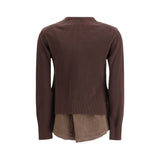 Sacai Brown Cotton Cardigan