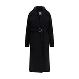 Max Mara Black Fleece Wool Coat
