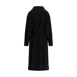 Max Mara Black Fleece Wool Coat