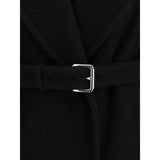 Max Mara Black Fleece Wool Coat