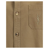 Saint Laurent Green Cotton Coat