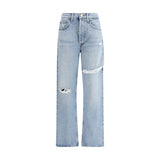 Agolde Light Blue Cotton Straight-Leg Jeans