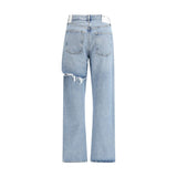 Agolde Light Blue Cotton Straight-Leg Jeans