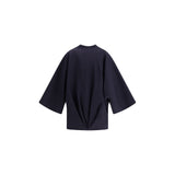 Balmain Blue Fleece Wool Coat