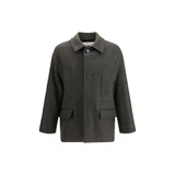 Ami Paris Gray Fleece Wool Coat