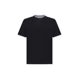 Brunello Cucinelli Black Cotton T-Shirt