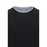 Brunello Cucinelli Black Cotton T-Shirt