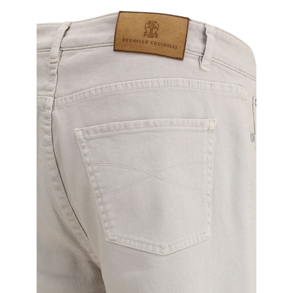Brunello Cucinelli Beige Cotton Jeans Denim