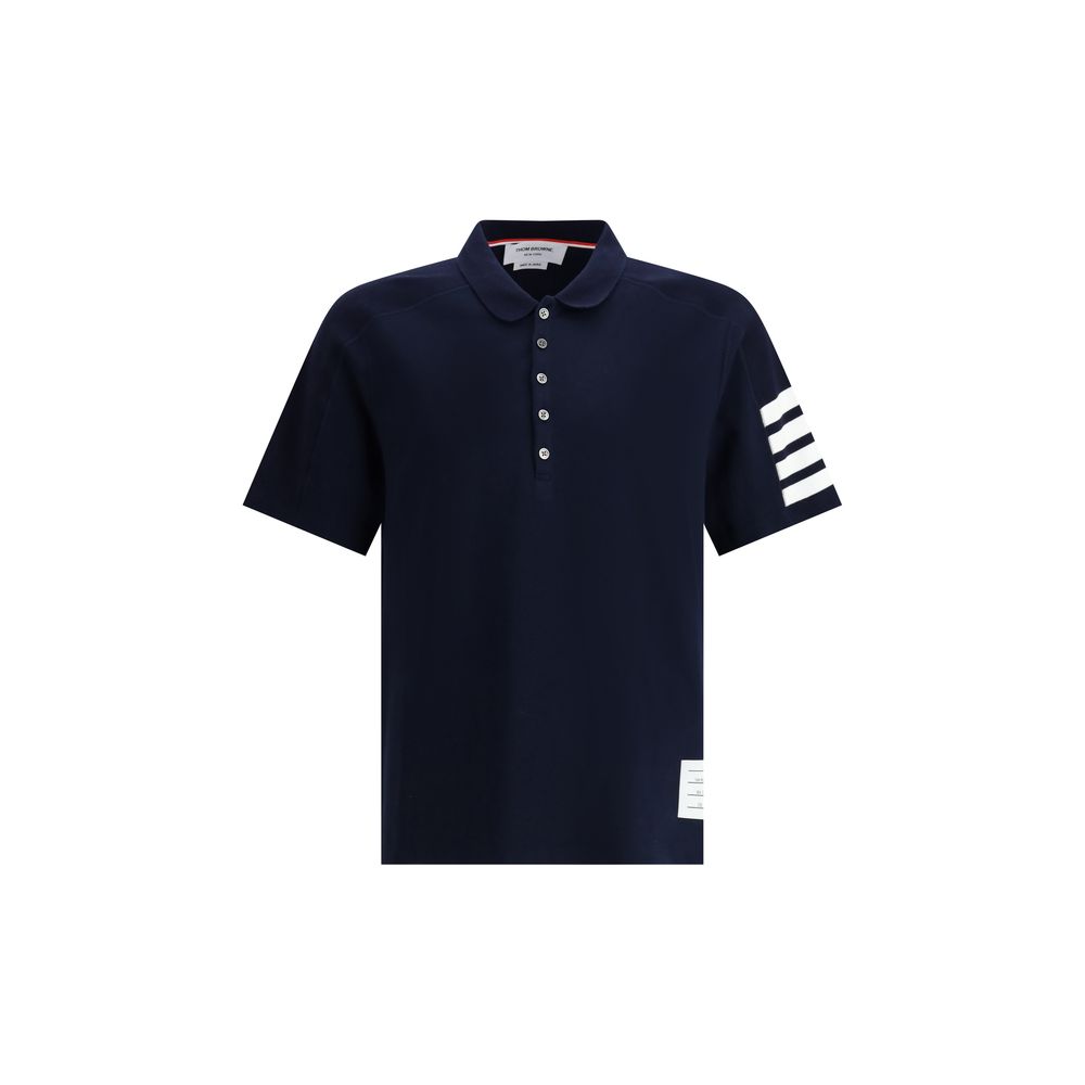 Thom Browne Blue Cotton Polo Shirt