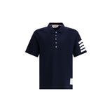 Thom Browne Blue Cotton Polo Shirt