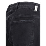 Represent Black Cotton Straight-Leg Jeans