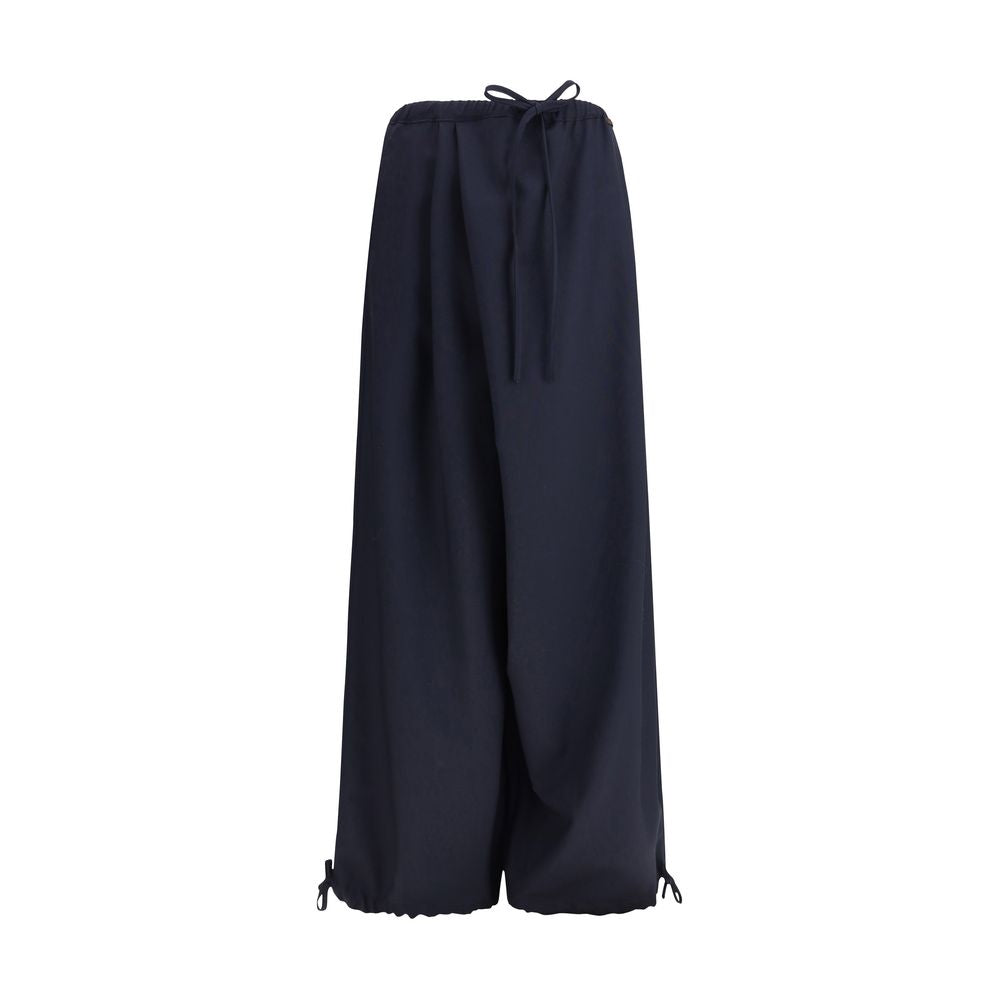 Marni Blue Fleece Wool Casual Pants
