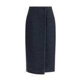 RIER Blue Fleece Wool Midi Skirt