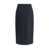 RIER Blue Fleece Wool Midi Skirt