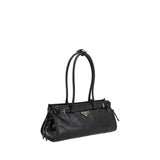 Prada Black Calf Leather Bos Taurus Shoulder Bag