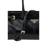 Prada Black Calf Leather Bos Taurus Shoulder Bag