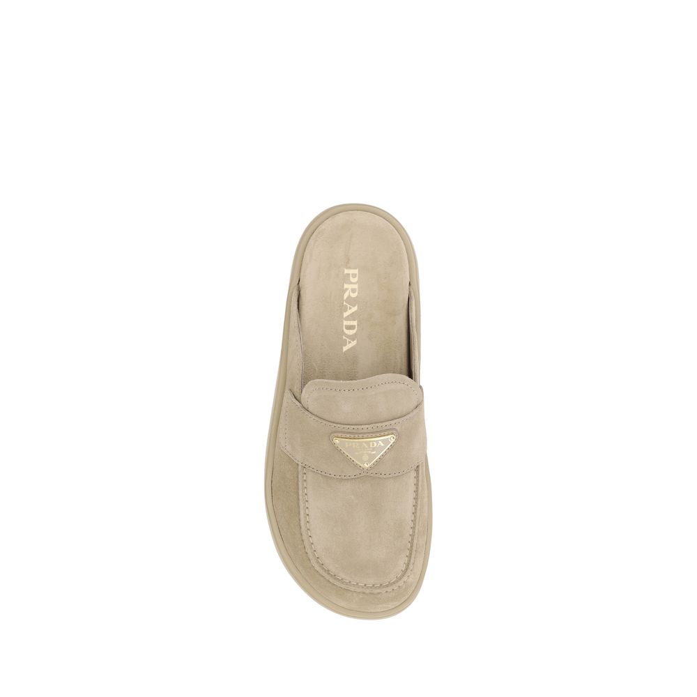 Prada Beige Rubber Platform Loafers