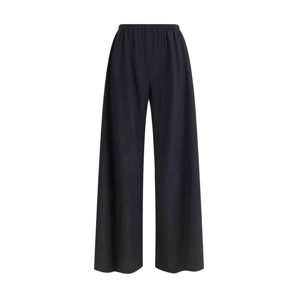 The Row Black Fleece Wool Casual Pants