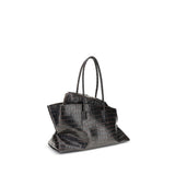The Attico Black Calf Leather Bos Taurus Shoulder Bag