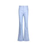 Saint Laurent Blue Cotton Flared Pants
