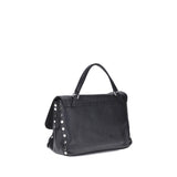 Zanellato Black Calf Leather Bos Taurus Shoulder Bag