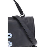 Zanellato Black Calf Leather Bos Taurus Shoulder Bag