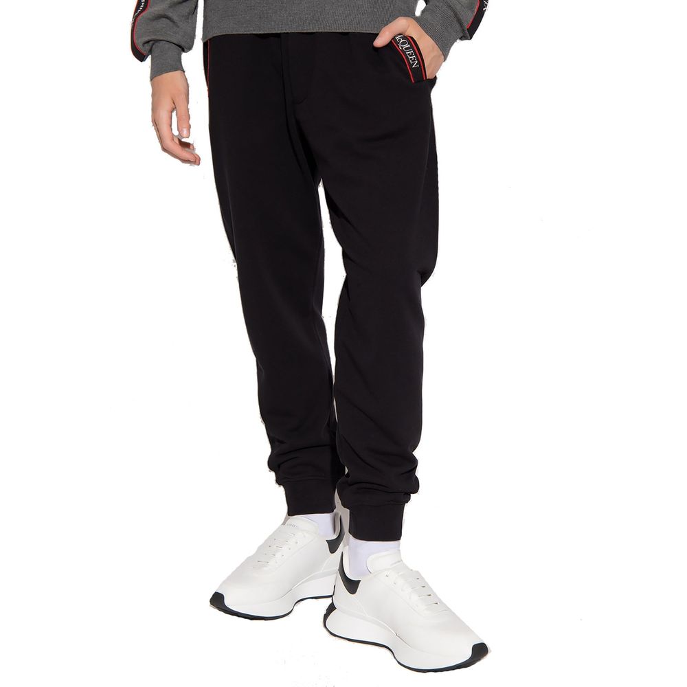 Alexander McQueen Black Cotton Joggers (Workout Pants)