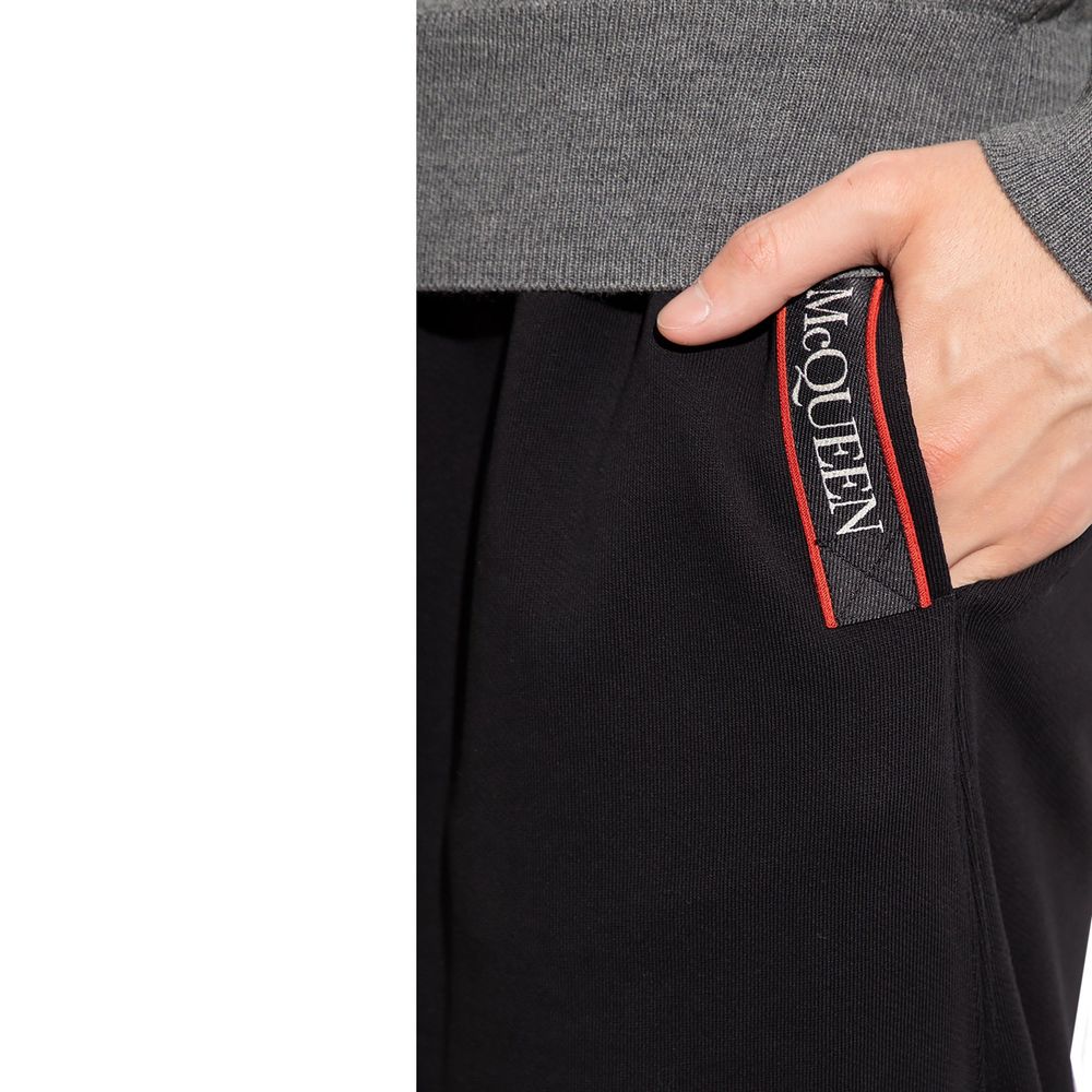 Alexander McQueen Black Cotton Joggers (Workout Pants)