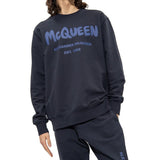 Alexander McQueen Blue Cotton Sweatshirt