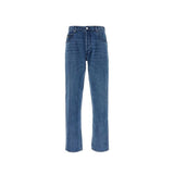 Prada Blue Cotton Straight-Leg Jeans