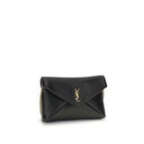 Saint Laurent Black Lamb Leather Clutch Bag