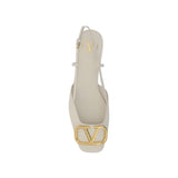 Valentino Garavani White Calfskin Ballet Flats