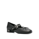 Miu Miu Black Calfskin Mid Heel Pumps