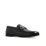 Salvatore Ferragamo Black Calfskin Slip-On Loafers